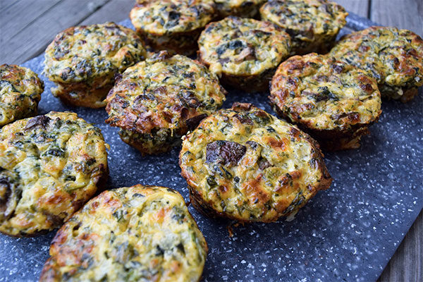 Mushroom and Spinach Mini Quiche