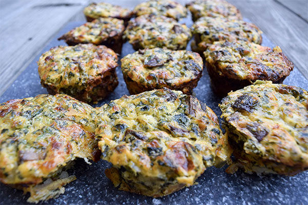 Mushroom and Spinach Mini Quiche