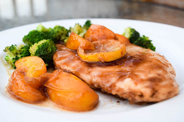 Baked Chicken and Peaches