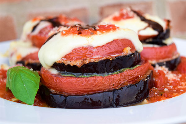 Eggplant and Tomato Mozzarella Stacks