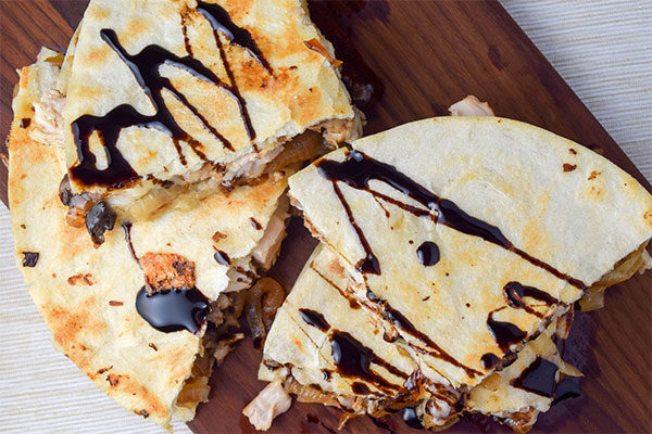 French Onion Cheese and Chicken Quesadilla