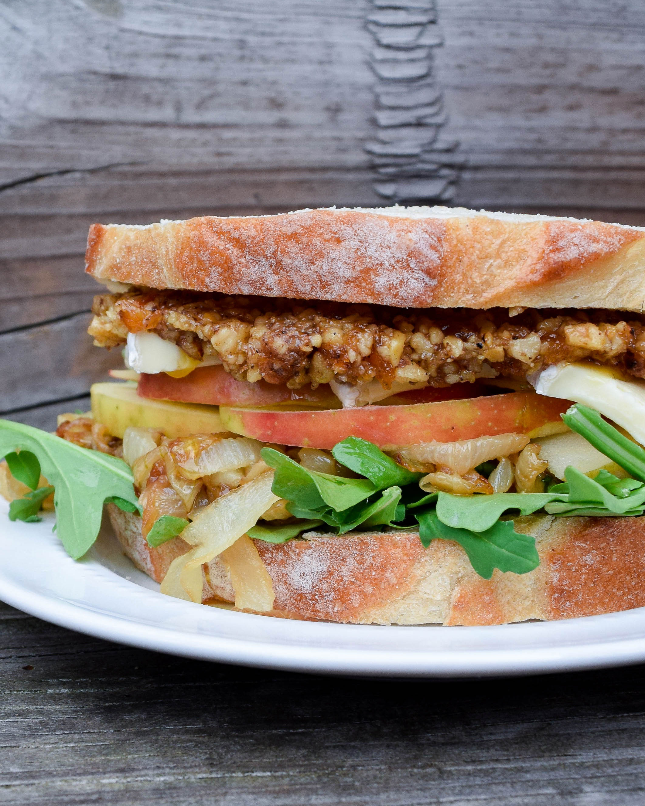 Walnut, Brie and Arugula Sandwich
