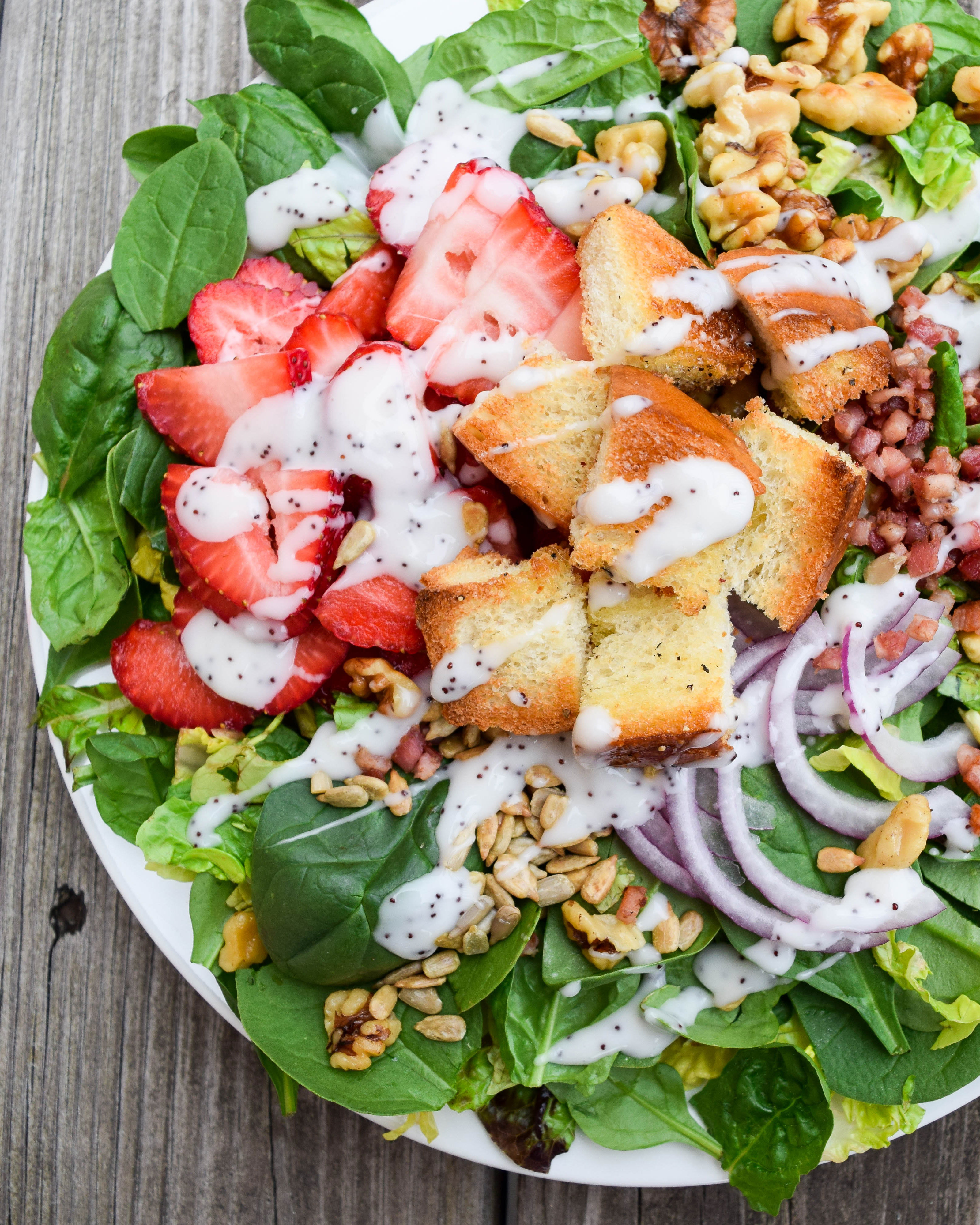 Strawberry, Walnut Spinach Salad