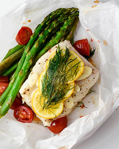 Dill and Lemon Baked Halibut