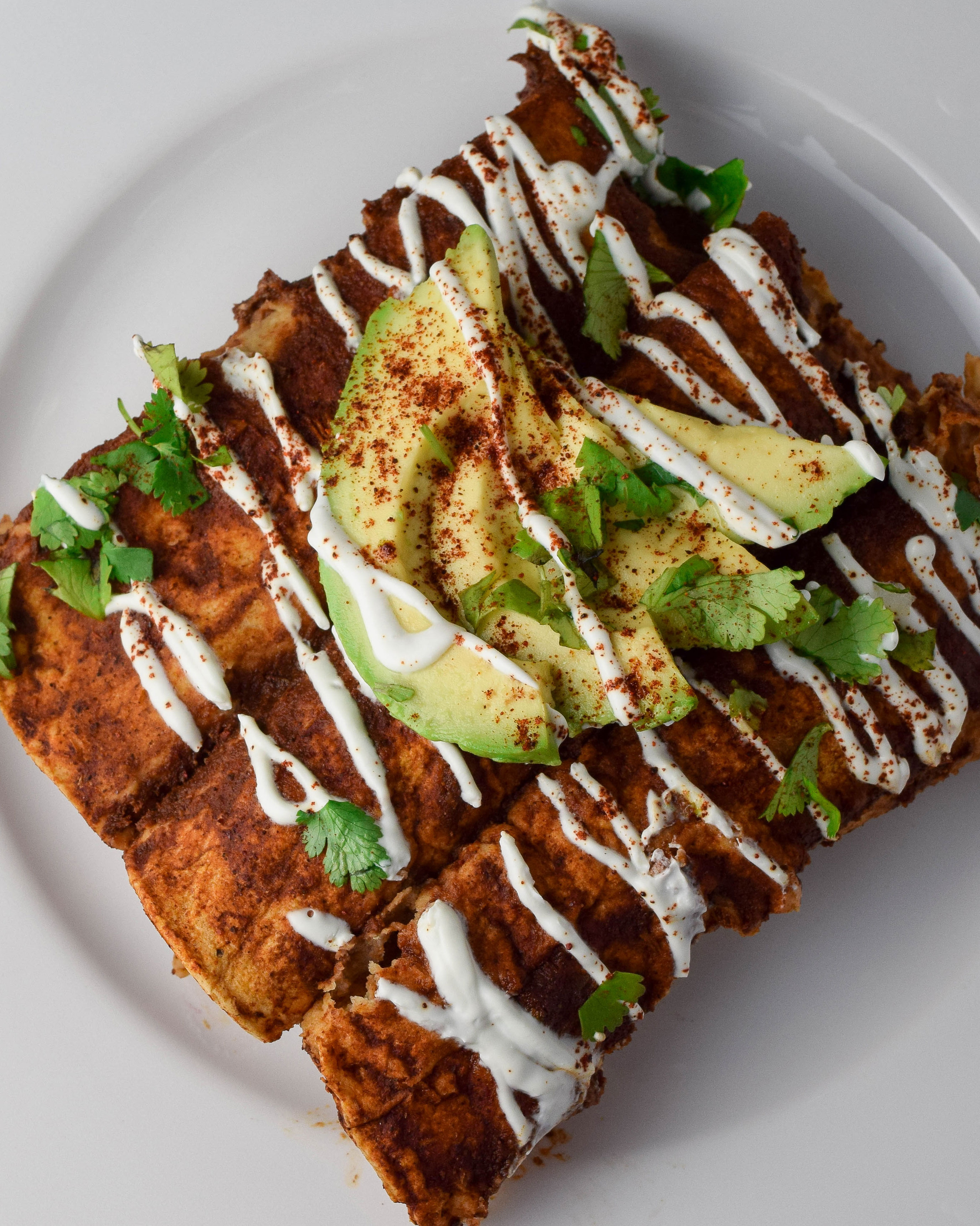 Butternut Squash, Sweet Potato and Black Bean Mole Enchildas