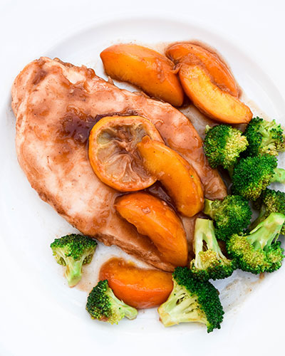 Baked Chicken and Peaches