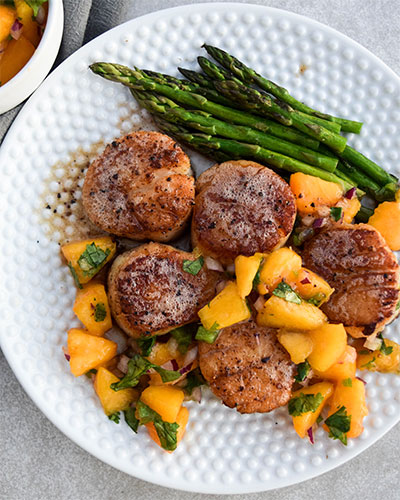 Scallops and Peach Salsa