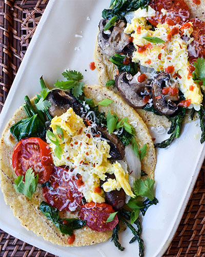 Roasted Vegetable Breakfast Tacos